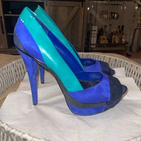 Jessica Simpson Shoes - Jessica Simpson Blue Teal Colorblock Platform Heel